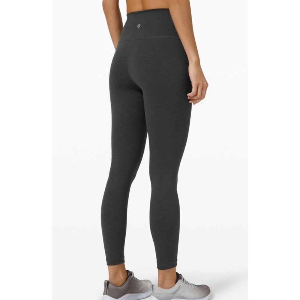 LULULEMON WUNDER TRAIN 25” LEGGING HEATHERED GRAPHITE GREY COLOR SIZE 4